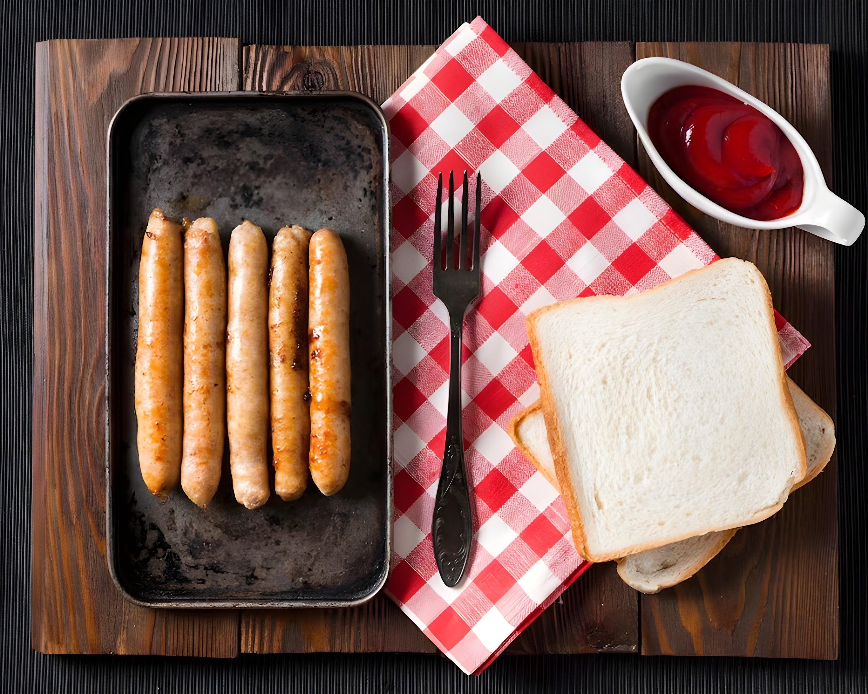 Juicy pork frankfurters served on a white plate – premium German-style pork sausages available online in Delhi, Noida, and Gurgaon